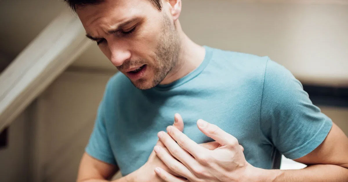 Costochondritis is a benign form of chest pain, in which pain arises from inflammation of joints between the ribs and the breast bone at the front of the chest. 